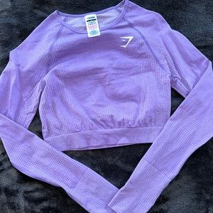 Purple Vital Seamless 2.0 Long Sleeve Crop Top